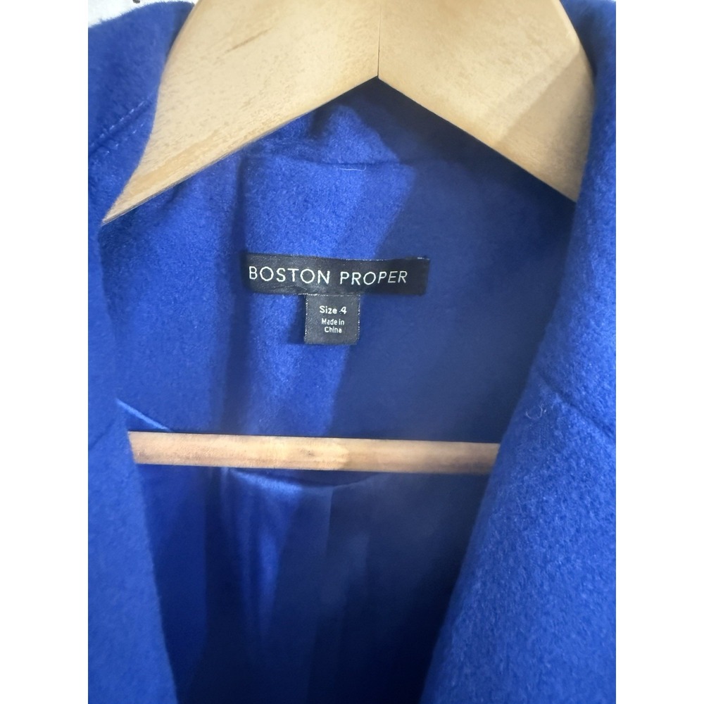 NEW Boston Proper Classic Tailored Top Coat Jacket Deep Ocean Blue Sz 4 - Picture 3 of 10